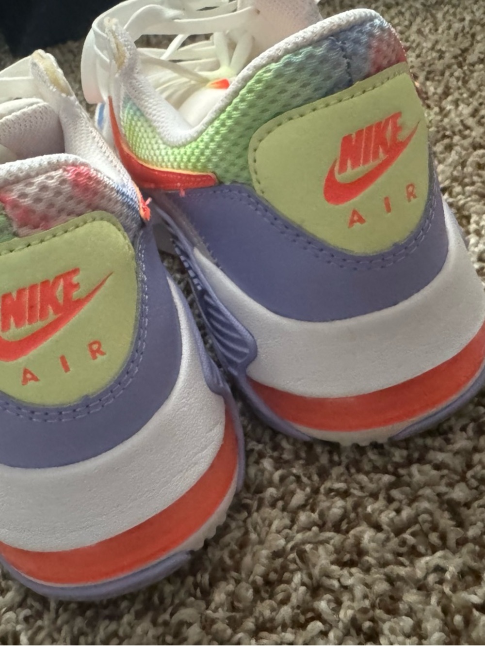 Nike Air Max Sneakers with Coral Swoosh and Rainbow Mesh - Picture 7 of 8
